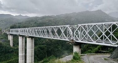 The newly completed 51 Km long railway line from Bairabi to Sairang