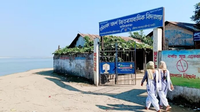 Brahmaputra Erosion Threatens Historic 1941 School in Dhubri, Community Demands Urgent Action