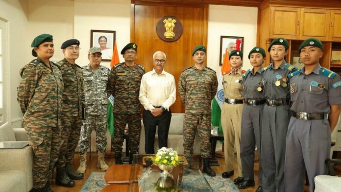 Manipur Governor felicitates NCC cadets for Republic Day participation