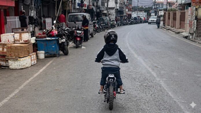 Viral Video of Child Riding Toy Bike on Highway Triggers Safety Warning in Meghalaya