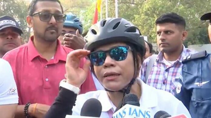 Mary Kom Joins ‘Fit India Sundays on Cycle’ Campaign, Promotes Fitness Through Community Cycling