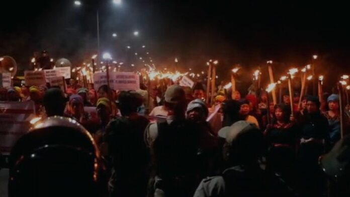Clashes erupt during torch rally in Imphal as protests intensify over children’s deaths