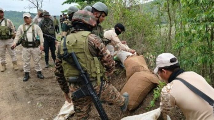 Manipur Crackdown: 12 Illegal Bunkers Demolished in Kangpokpi, Ukhrul; Arms Cache Recovered in Churachandpur