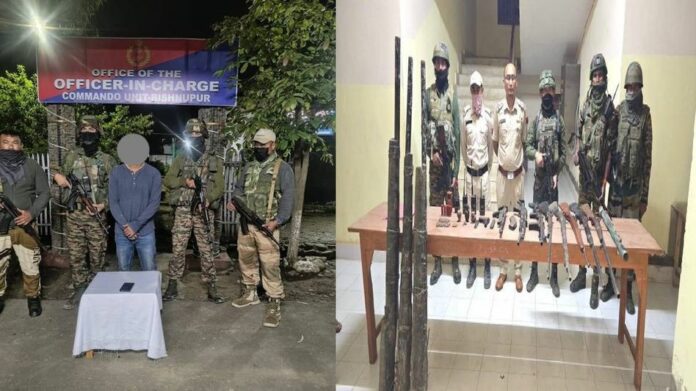 Manipur Security Operations: Large Cache of Arms Seized in Chandel, Alleged Smuggler Arrested in Bishnupur