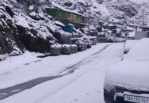 Snowfall Disrupts Nathula Route in Sikkim; Travel Restricted Beyond Tsomgo Lake Snowfall Disrupts Nathula Route in Sikkim; Travel Restricted Beyond Tsomgo Lake
