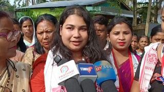 Dibisha Mahanta Leads Door-to-Door Campaign in Kaliabor, Seeks Support for Keshab Mahanta
