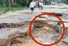 Heavy Rain, Storm Winds Disrupt Life in Lakhimpur; Sesa River Overflows