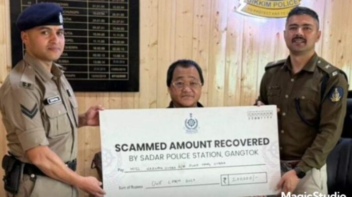 Sikkim Police Recover ₹1 Lakh in Cyber Fraud Case, Refund Amount to Victim