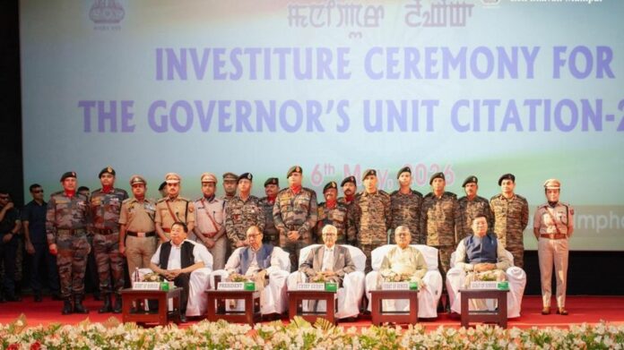 Manipur Governor Honours Security Forces with Unit Citation for Distinguished Service