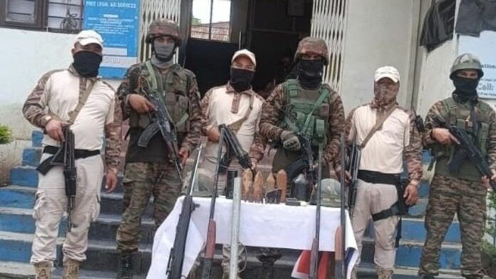 Arms, Explosives and Tactical Gear Recovered in Manipur’s Churachandpur