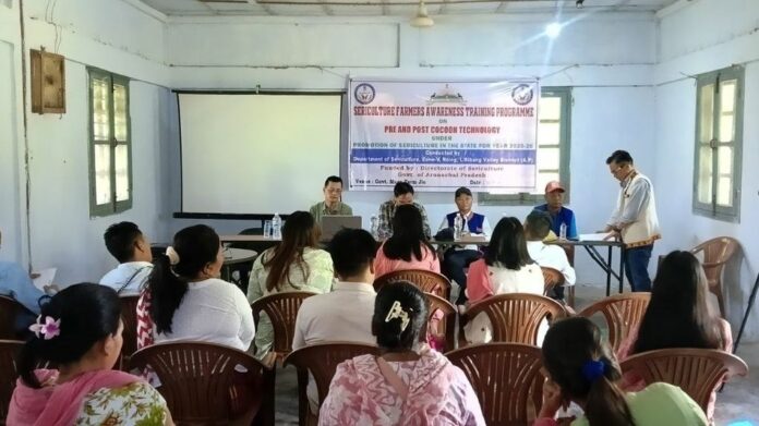 Arunachal Pradesh Sericulture Department Conducts Farmer Training on Cocoon Technology and Bee Keeping in Roing