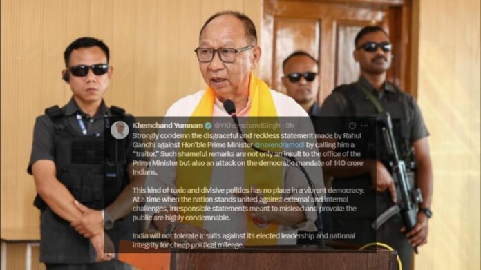 Manipur CM Slams Rahul Gandhi Over Remarks Against PM Modi, Calls Statement ‘Reckless’