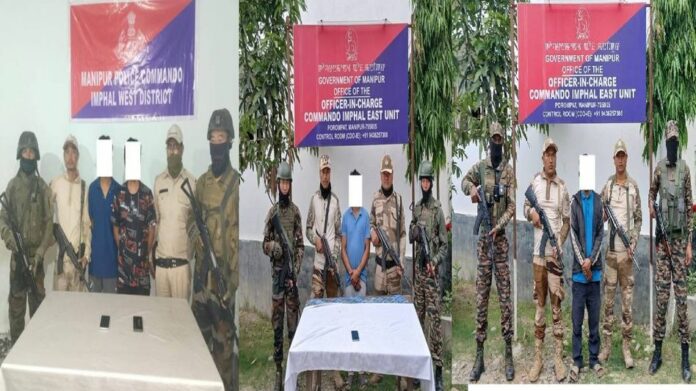 Four Insurgent Cadres Arrested in Separate Security Operations Across Manipur