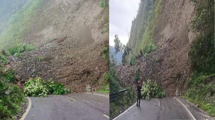 Heavy Rain Triggers Major Landslide on NH-13, Road Link to Ziro Disrupted in Arunachal Pradesh