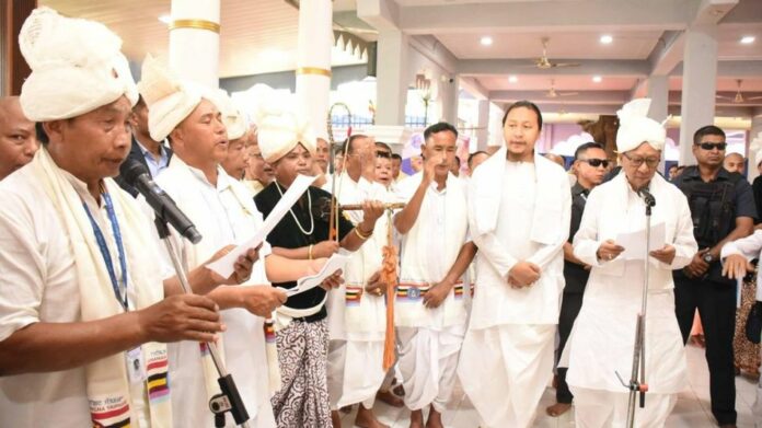 Khemchand Singh Takes Oath as President of Lainingthou Sanamahi Temple Board