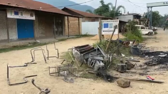 NPF Headquarters in Manipur’s Senapati District Vandalised Amid Outrage Over Killing of Six Naga Civilians