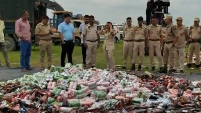 Majuli Police Destroy Illegal Liquor Worth Over Rs 15 Lakh Following Court Order