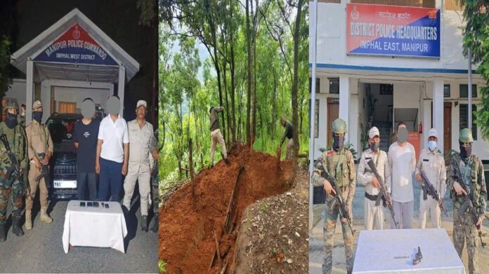 Security Forces Arrest Militants, Seize Arms and Destroy Bunkers in Manipur Operations