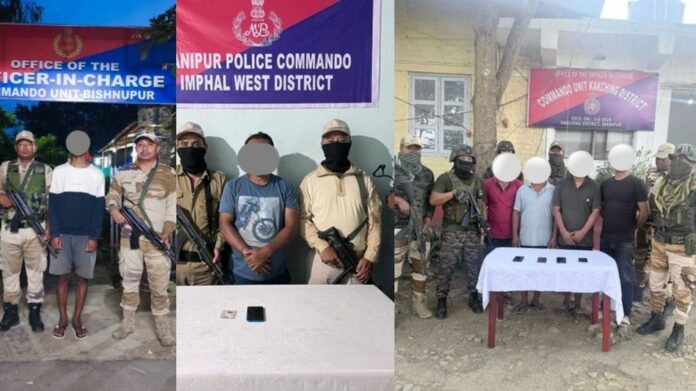 Nine Alleged Insurgent Cadres Arrested in Manipur During Multiple Security Operations