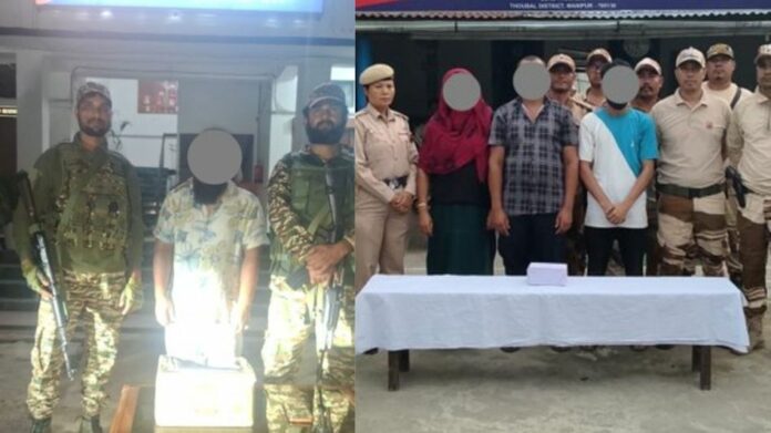 Four Arrested, Suspected Brown Sugar Seized in Manipur Anti-Narcotics Operations