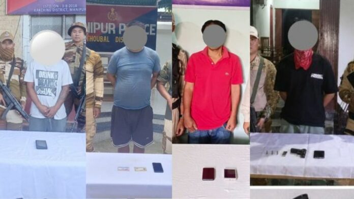Manipur Police Arrest Four Alleged Insurgents in Separate Operations Across State