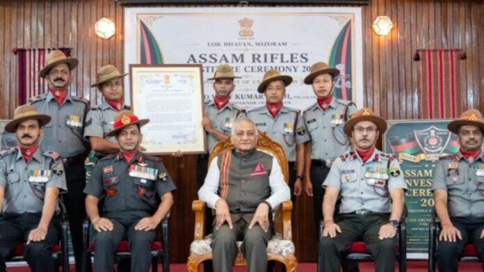 Mizoram Governor Honours 20th Assam Rifles Battalion with Governor’s Unit Citation for Outstanding Service
