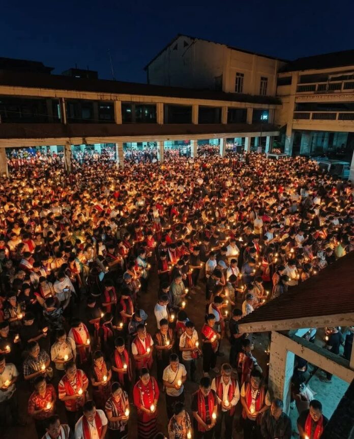 Candlelight Vigil in Tamenglong Demands Justice for Six Slain Naga Civilians