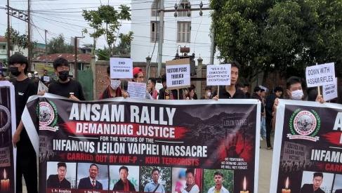 Peace Rally Held in Imphal Demanding Justice for Six Naga Civilians Killed in Leilon Vaiphei
