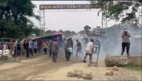 CoTU Protest in Kangpokpi Halted at Buffer Zone Amid Demand for Restoration of Essential Supplies on NH-2
