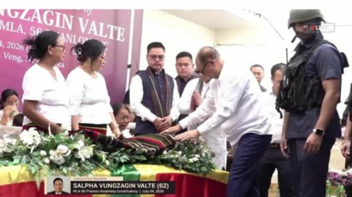Manipur CM Visits Churachandpur for Former MLA Vungzagin Valte's Last Rites Amid Boycott