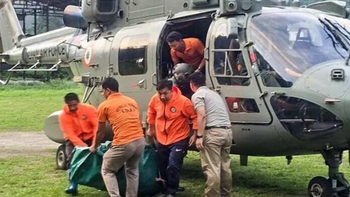Arunachal Deploys Helicopter to Deliver Relief Supplies to Flood-Isolated Villages in Lower Siang
