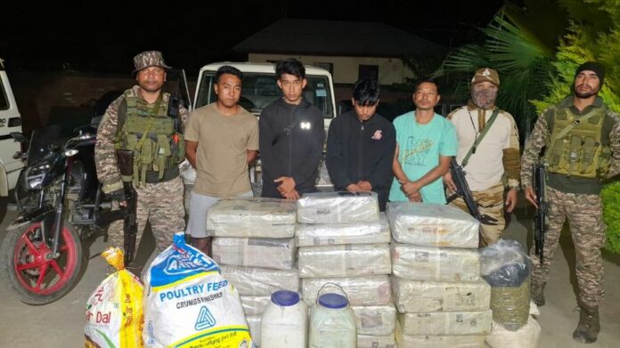 Manipur Police Seize 238.6 Kg Suspected Ganja in Imphal East, Four Arrested