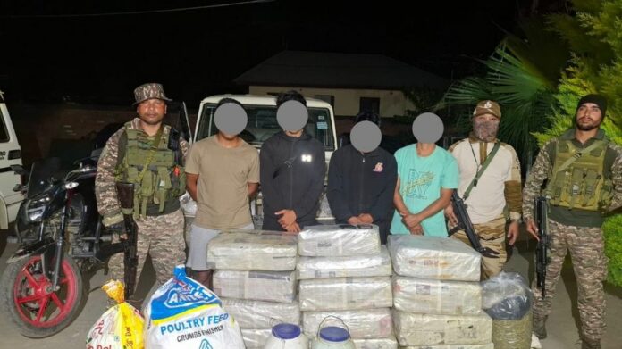 Four Arrested, 239 Kg of Ganja Seized in Manipur Anti-Narcotics Operations