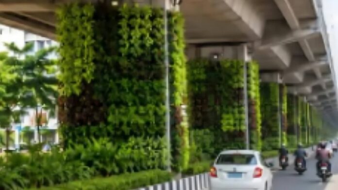Work Begins on Vertical Garden Under Guwahati’s Bhagadatta Flyover