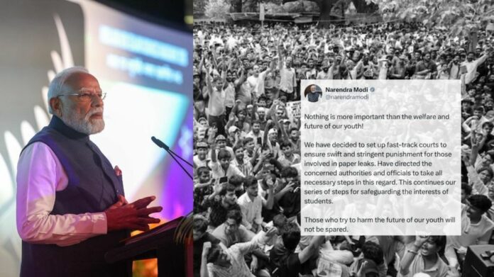 PM Modi Announces Fast-Track Courts for Paper Leak Cases Amid Ongoing Examination Reform Protests
