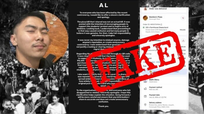 Nagaland Social Media User Apologises for Fake Pizza Bill Shared During Student Protest