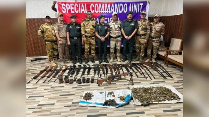 Manipur Police Recover 29 Firearms, Bomb and Large Ammunition Cache in Imphal East Search Operation