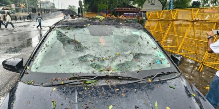 Tree Branch Falls on Vehicle Outside Assam Secretariat, Journalists Escape Unhurt