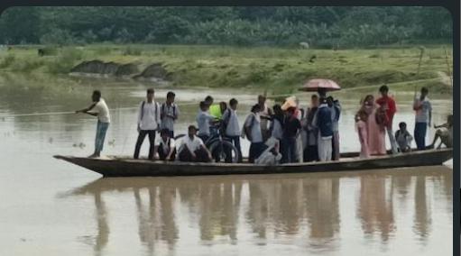 Bongaigaon Villagers Risk Lives Crossing Manas River Daily, Renew Demand for Bridge at Kadamtali
