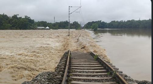 Flooded Railway Tracks Halt Train Services in Upper Assam, Long-Distance Trains Diverted