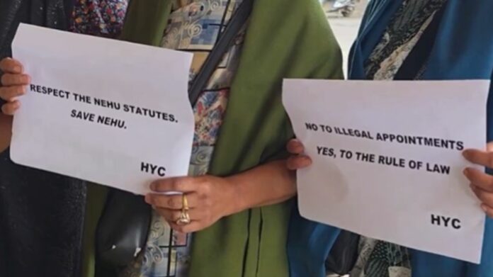 HYC Protests at NEHU, Demands Removal of Vice-Chancellor-in-Charge