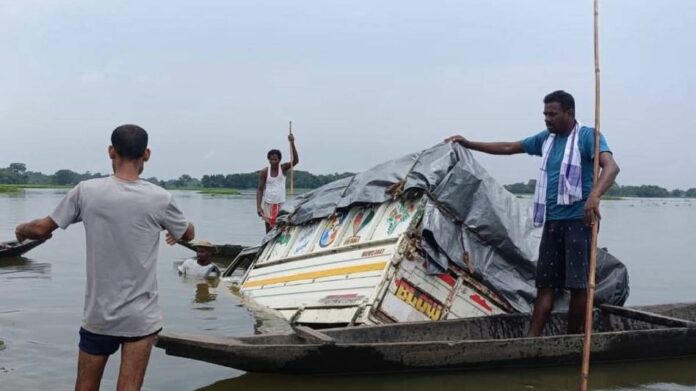 Relief Truck Accident in Sivasagar Briefly Disrupts Flood Aid Delivery