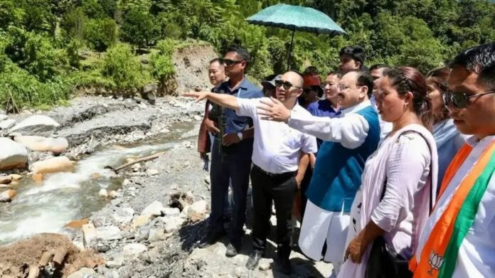 Nadda Visits Arunachal Flood-Hit Areas, Assures Central Assistance