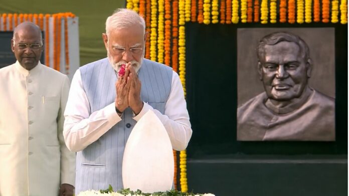 PM Modi Pays Tribute to Atal Bihari Vajpayee on Eighth Death Anniversary