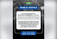 Meghalaya Tourism Department Issues Advisory, Helpline for Tourists Amid Border Tensions Meghalaya Tourism Department Issues Advisory, Helpline for Tourists Amid Border Tensions