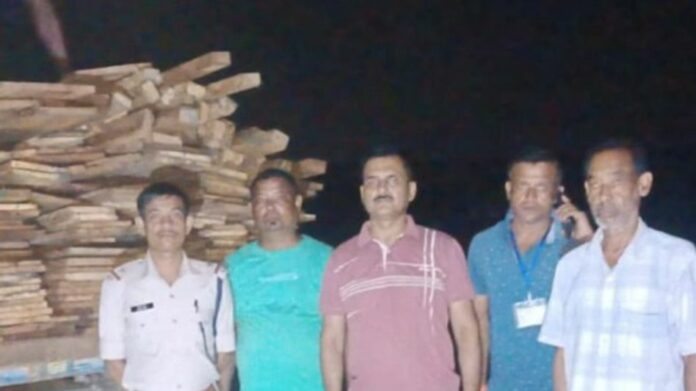 Assam Forest Department seizes illegally sourced timber in Bihpuria