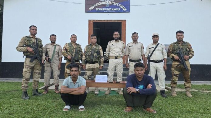 Manipur Police Arrest Two Drug Peddlers, Recover Heroin and Weapons Cache