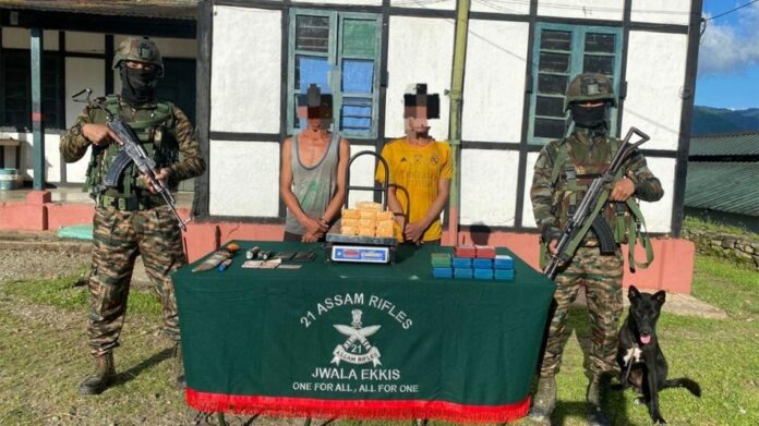 Assam Rifles Seize Heroin, Methamphetamine and Areca Nuts in Northeast Operations