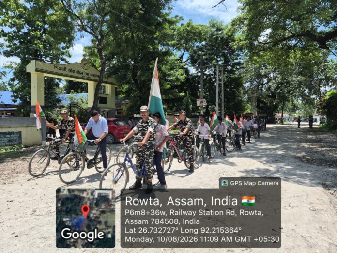 SSB organises Tiranga bicycle rally in Rowta under Har Ghar Tiranga campaign
