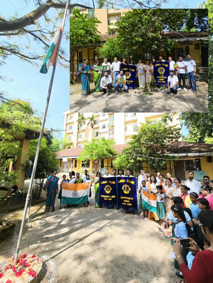 Lions Clubs Hold Independence Day Flag Hoisting, Tree Plantation Drive in Guwahati